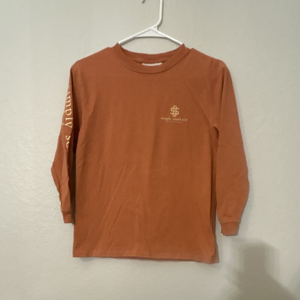Simply Southern Girl’s YM Orange Long Sleeve Crew Neck “Hey Pumpkin” Graphic Tee